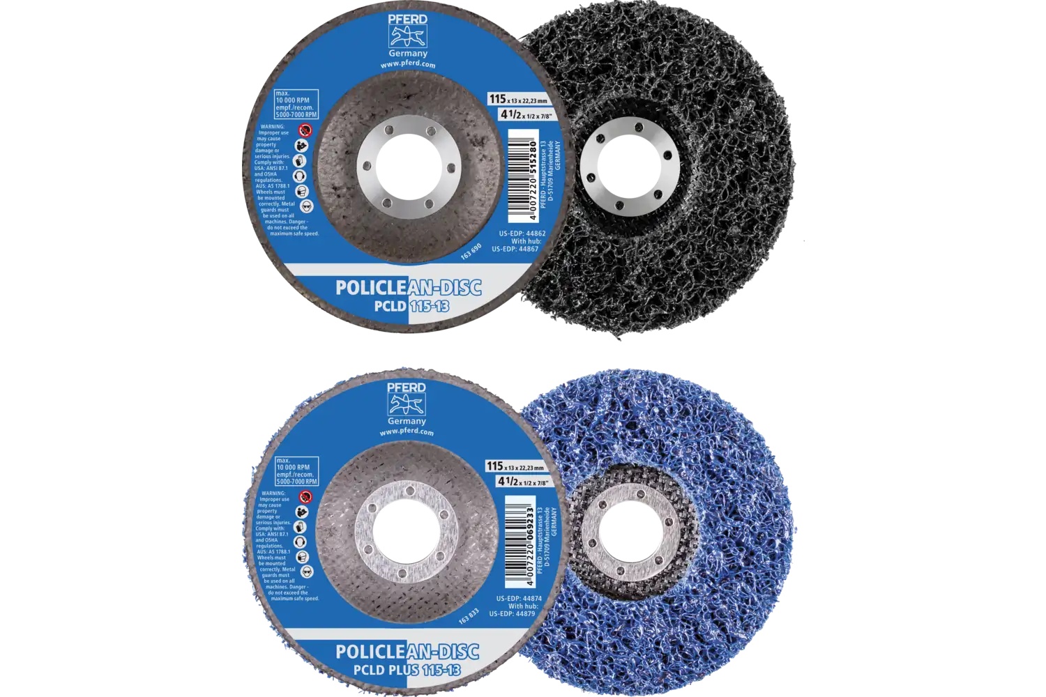 Picture of Pferd PoliClean® Plus Disc, 5" x 1/2 x 7/8, T27, Flat, Aluminum oxide